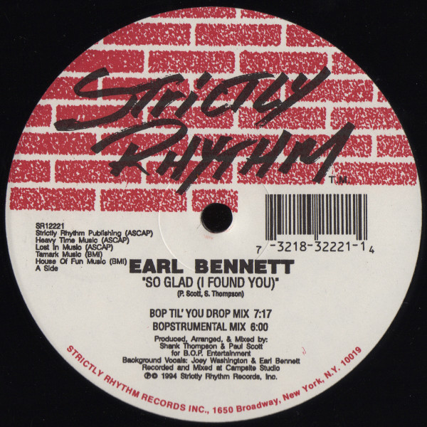Earl Bennett - So Glad (I Found You) | Strictly Rhythm (SR12221)