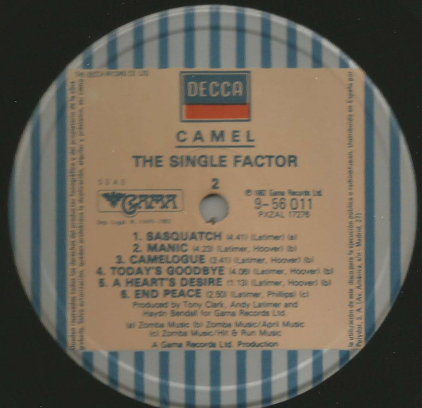 Camel - The Single Factor | Decca (9-56 011) - 3