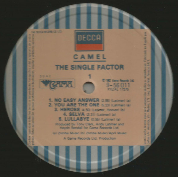 Camel - The Single Factor | Decca (9-56 011) - 2