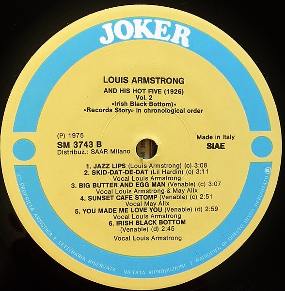 Louis Armstrong & His Hot Five - Irish Black Bottom 1926 | Joker (SM 3743) - 4