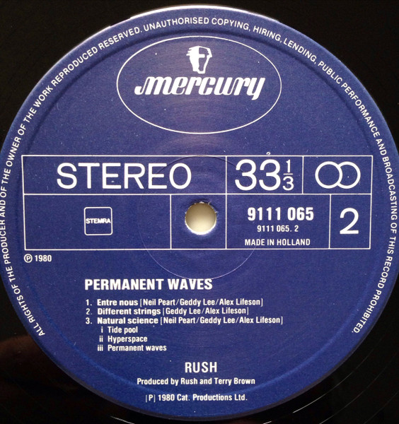 Rush - Permanent Waves | Mercury (9111 065) - 4