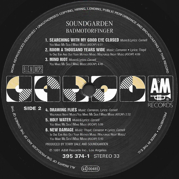 Soundgarden - Badmotorfinger | A&M Records (395 374-1) - 2