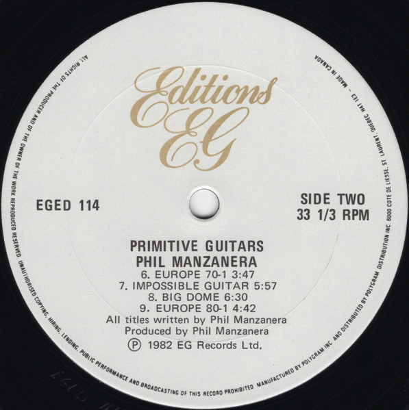Phil Manzanera - Primitive Guitars | Editions EG (EGED 114) - 4 Phil Manzanera - Primitive Guitars | Editions EG (EGED 114) - 4