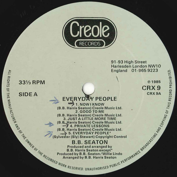 B.B. Seaton - Everyday People | Creole Records (CRX 9) - 3