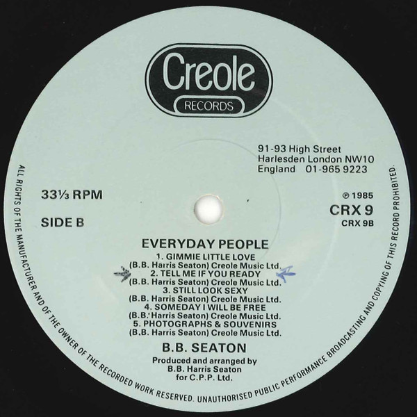B.B. Seaton - Everyday People | Creole Records (CRX 9) - 4