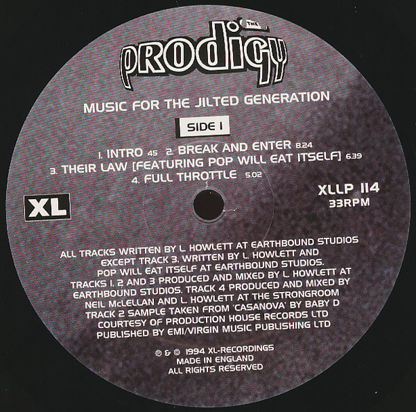 The Prodigy - Music For The Jilted Generation | XL Recordings (XLLP 114) - 3