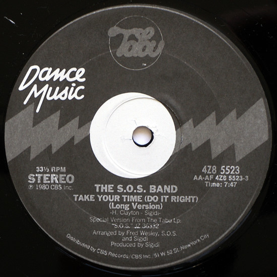 The S.O.S. Band - Take Your Time (Do It Right) | Tabu Records (4Z8 5523) - main