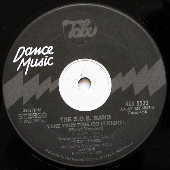 The S.O.S. Band - Take Your Time (Do It Right) | Tabu Records (4Z8 5523) - 2