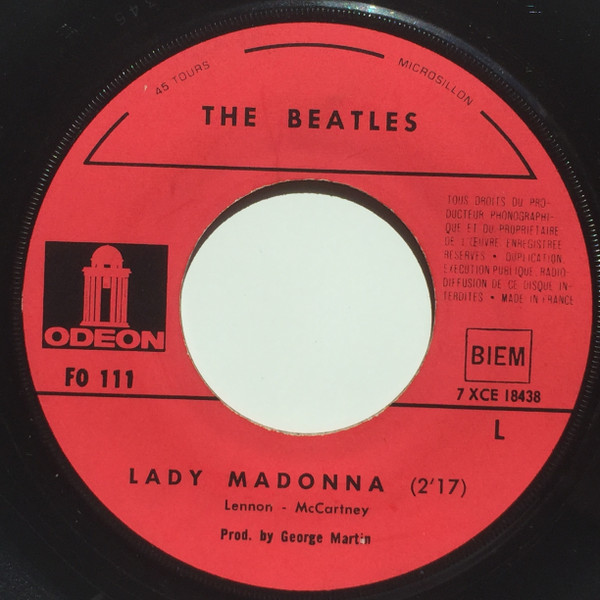 The Beatles - Lady Madonna / The Inner Light | Odeon (FO 111)