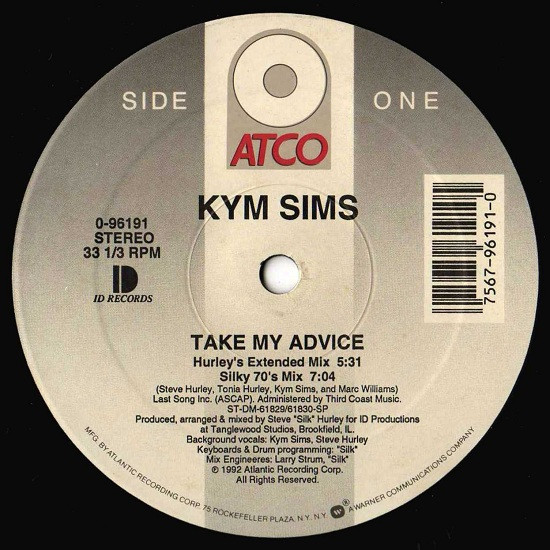 Kym Sims - Take My Advice | ATCO Records (0-96191) Kym Sims - Take My Advice | ATCO Records (0-96191)