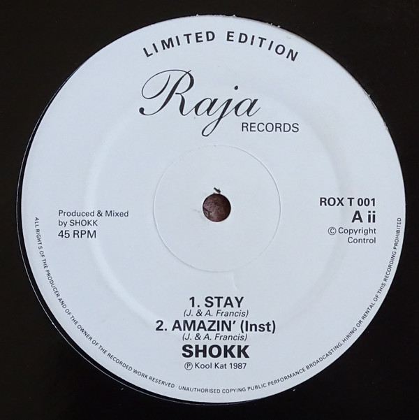 Shokk - Amazin' | Raja Records (ROX T 001)