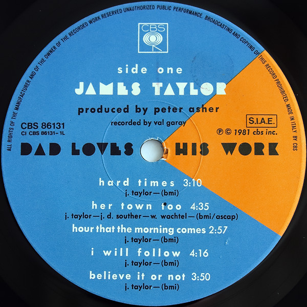 James Taylor - Dad Loves His Work | CBS (CBS 86131) - 2 James Taylor - Dad Loves His Work | CBS (CBS 86131) - 2
