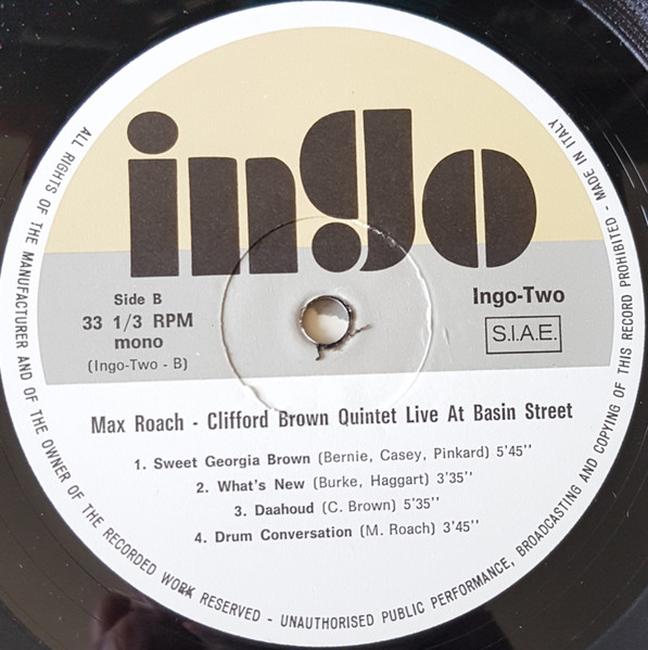 Clifford Brown and Max Roach - Live At Basin Street, April 1956 | Ingo (Ingo-Two) - 4