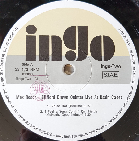 Clifford Brown and Max Roach - Live At Basin Street, April 1956 | Ingo (Ingo-Two) - 3