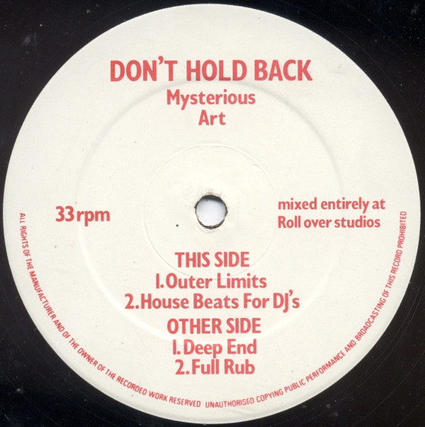 Mysterious Art - Don't Hold Back | Zonk City Records (ZKCY-001) - main