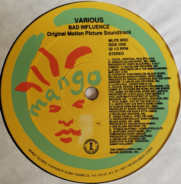 Various - Bad Influence (Original Motion Picture Soundtrack) | Mango (MLPS 9860) - 3 Various - Bad Influence (Original Motion Picture Soundtrack) | Mango (MLPS 9860) - 3