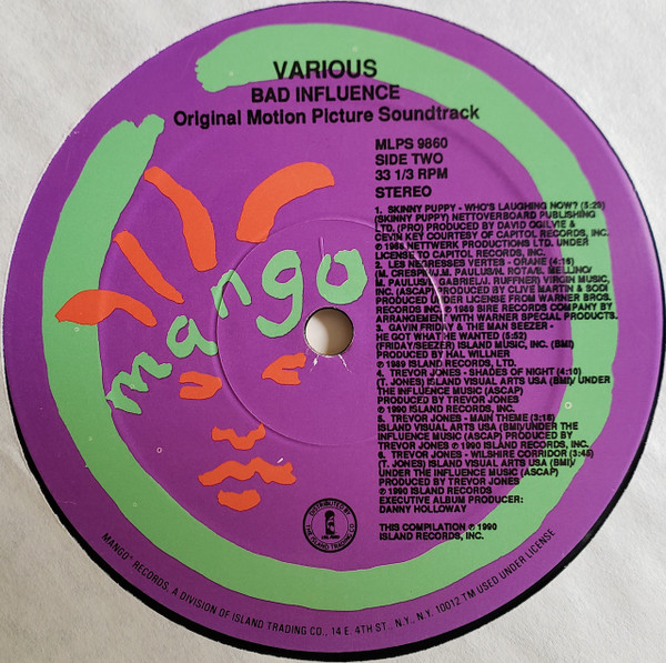 Various - Bad Influence (Original Motion Picture Soundtrack) | Mango (MLPS 9860) - 4 Various - Bad Influence (Original Motion Picture Soundtrack) | Mango (MLPS 9860) - 4