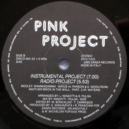 Pink Project - Disco Project | Zanza Records (ZR 0110) - 3 Pink Project - Disco Project | Zanza Records (ZR 0110) - 3