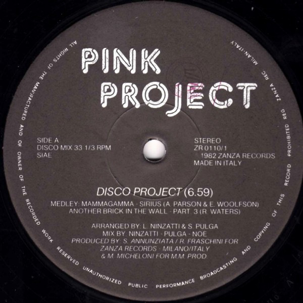 Pink Project - Disco Project | Zanza Records (ZR 0110) - 2 Pink Project - Disco Project | Zanza Records (ZR 0110) - 2