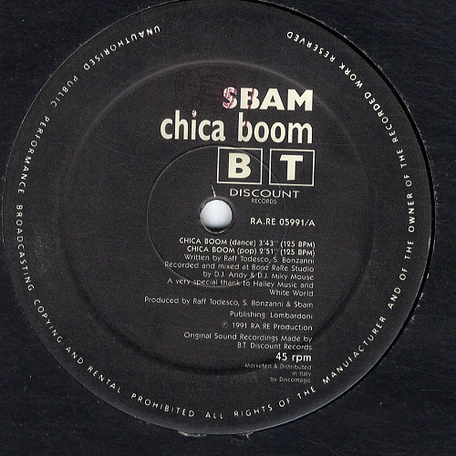 S-Bam - Chica Boom | RA - RE Productions (RA.RE 05991) - main