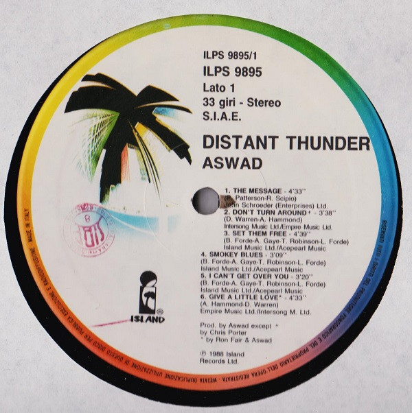 Aswad - Distant Thunder | Island Records (ILPS 9895) Aswad - Distant Thunder | Island Records (ILPS 9895)