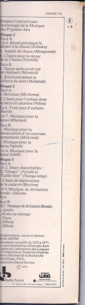Aka - Centrafrique  Anthologie De La Musique Des Pygmées Aka | Ocora (558526/7/8) - 4