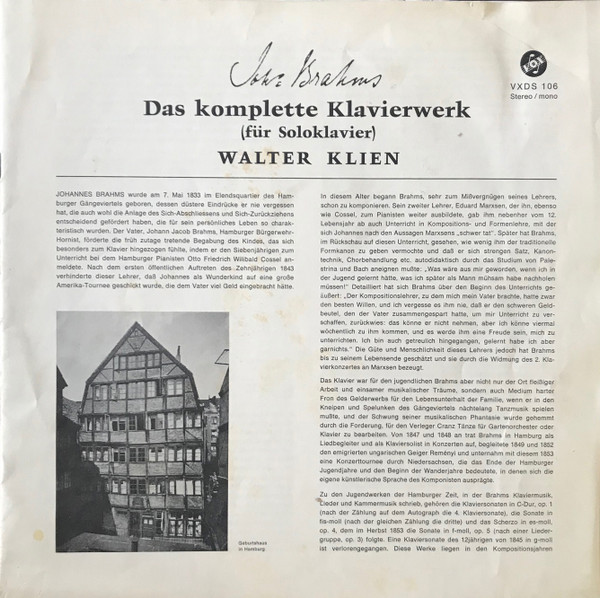 Walter Klien - Johannes Brahms - Das Komplette Klavierwerk (Fur Soloklavier) | VOX (VXDS 106) - 4 Walter Klien - Johannes Brahms - Das Komplette Klavierwerk (Fur Soloklavier) | VOX (VXDS 106) - 4