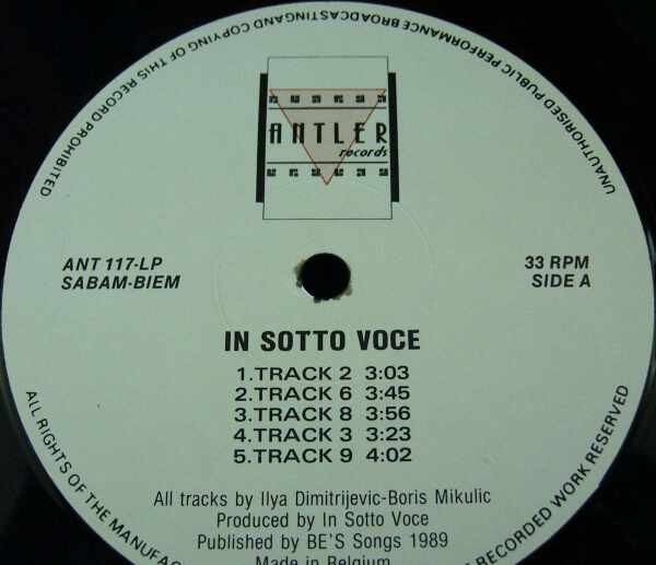 In Sotto Voce - Tracks | Antler Records (ANT 117-LP) - 2
