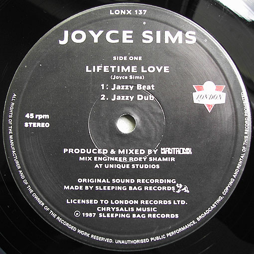 Joyce Sims - Lifetime Love | London Records (LONX 137) - 2