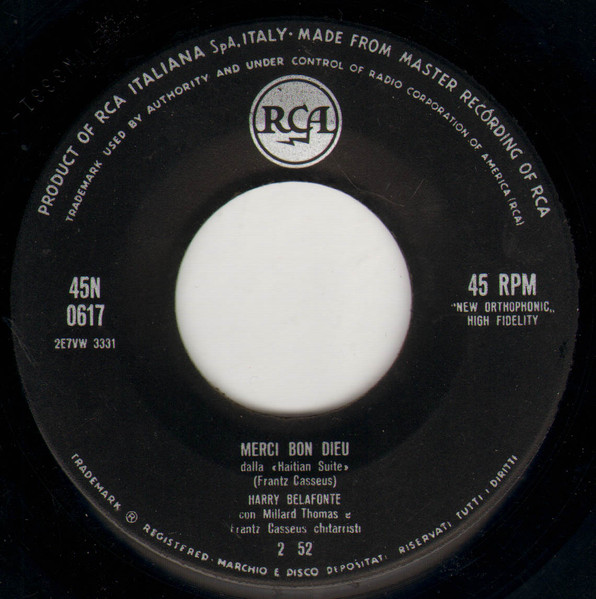 Harry Belafonte - Cu Cu Ru Cu Cu Paloma / Merci Bon Dieu | RCA (45N 0617) - 2