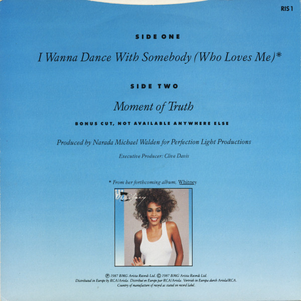 Whitney Houston - I Wanna Dance With Somebody (Who Loves Me) | Arista (RIS 1) - 2 Whitney Houston - I Wanna Dance With Somebody (Who Loves Me) | Arista (RIS 1) - 2