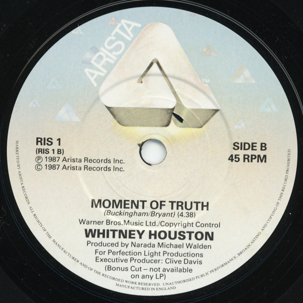 Whitney Houston - I Wanna Dance With Somebody (Who Loves Me) | Arista (RIS 1) - 4 Whitney Houston - I Wanna Dance With Somebody (Who Loves Me) | Arista (RIS 1) - 4