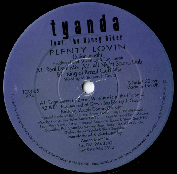 Tyanda Feat. The Honey Rider - Plenty Lovin | Grove Records (TGR005)