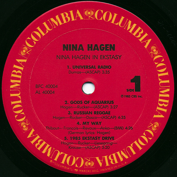 Nina Hagen - In Ekstasy | Columbia (BFC 40004) - 3