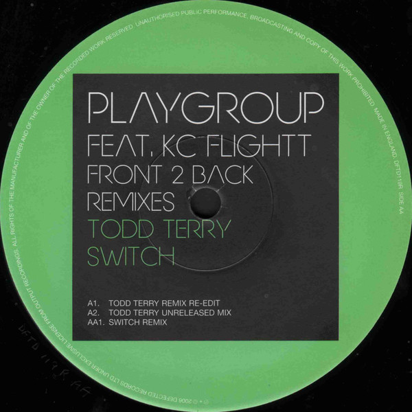 Playgroup Feat. KC Flightt - Front 2 Back (Todd Terry / Switch Remixes) | Defected (DFTD119R) - 3
