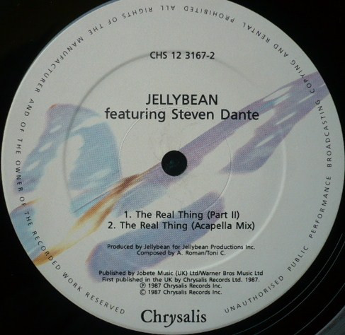 John "Jellybean" Benitez Featuring Steven Dante - The Real Thing | Chrysalis (CHS 12 3167) - 4