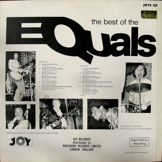 The Equals - The Best Of The Equals | Joy Records (JOYS 137) - 2