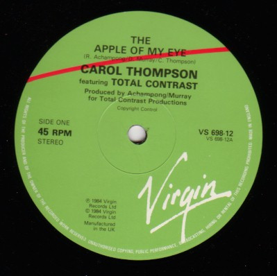 Carroll Thompson Featuring Total Contrast - The Apple Of My Eye | Virgin (VS 698-12) - 3 Carroll Thompson Featuring Total Contrast - The Apple Of My Eye | Virgin (VS 698-12) - 3