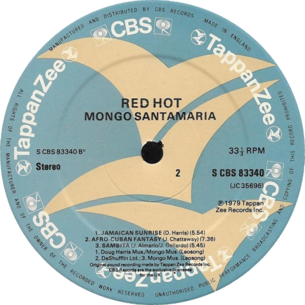 Mongo Santamaria - Red Hot | CBS (S CBS 83340) - 4