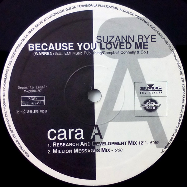 Suzann Rye - Because You Loved Me | Dance Net (74321 429452 1) - 3