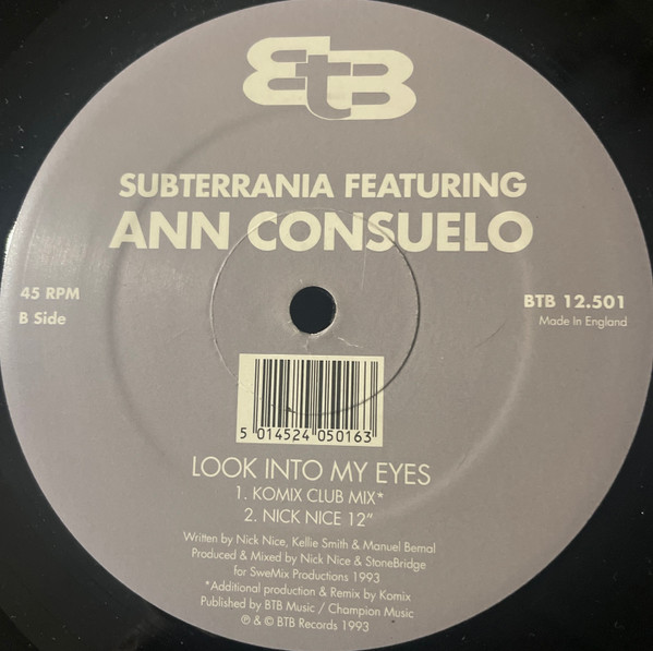 Subterrania Featuring Ann Consuelo - Look Into My Eyes | BTB Records (BTB 12.501) - 3