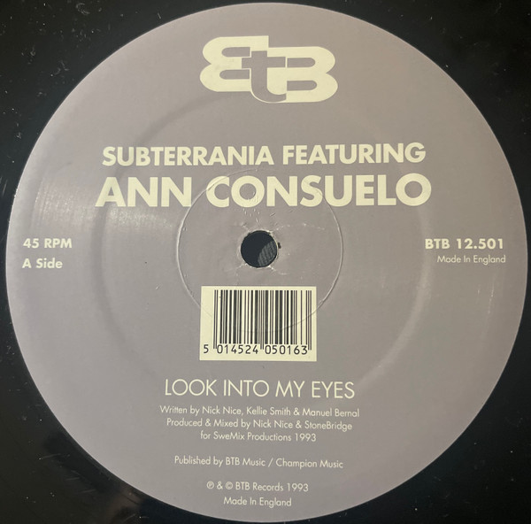 Subterrania Featuring Ann Consuelo - Look Into My Eyes | BTB Records (BTB 12.501) - 2