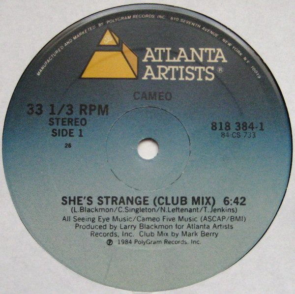 Cameo - She's Strange | Atlanta Artists (818 384-1) - main Cameo - She's Strange | Atlanta Artists (818 384-1) - main