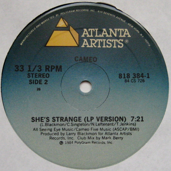 Cameo - She's Strange | Atlanta Artists (818 384-1) - 2 Cameo - She's Strange | Atlanta Artists (818 384-1) - 2