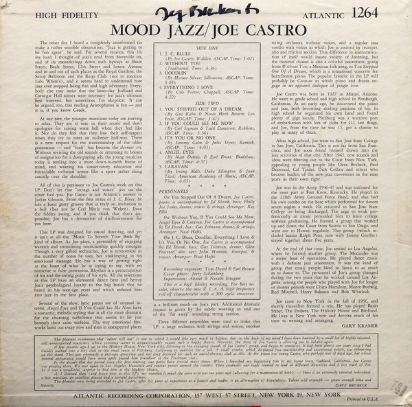 Joe Castro - Mood Jazz | Atlantic (1264)