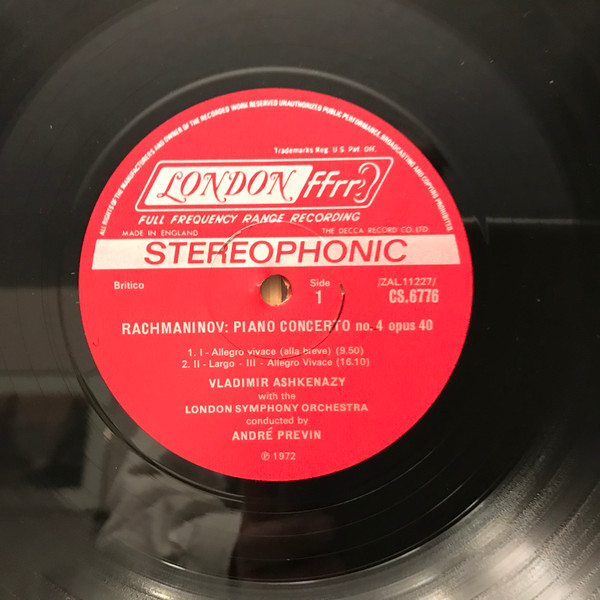 Sergei Rachmaninoff - The Four Piano Concertos, Rhapsody On A Theme Of Paganini (3LP - Boxset) [Vinyl] | London Records (CSA 2311) - 4