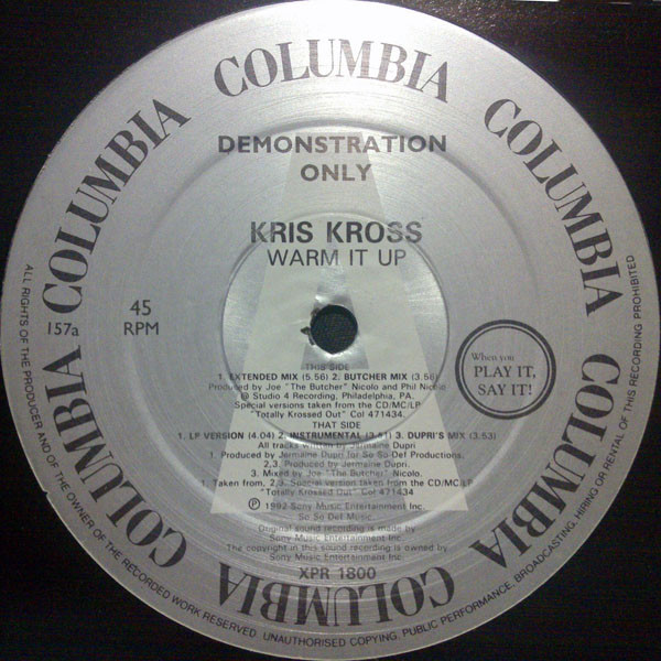 Kris Kross - Warm It Up | Columbia (XPR 1800) - main