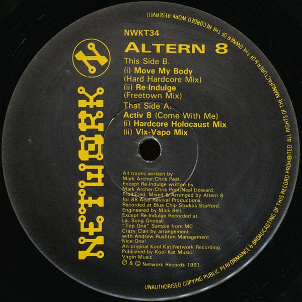 Altern 8 - Activ 8 (Come With Me) | Network Records (NWKT 34) - 3