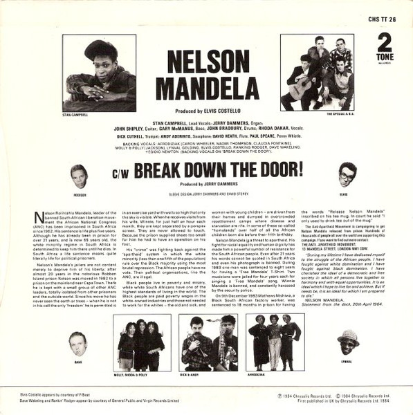 The Special AKA - Nelson Mandela c/w Break Down The Door! | Two-Tone Records (CHS TT 26) - 2