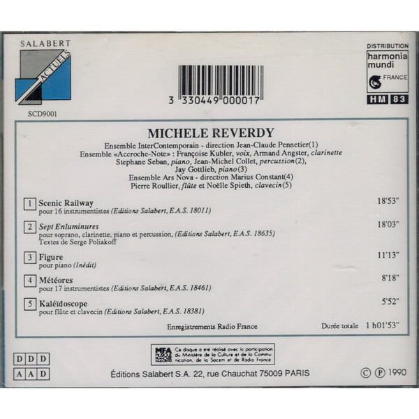 Michèle Reverdy - Michèle Reverdy | Salabert Actuels (SCD9001)